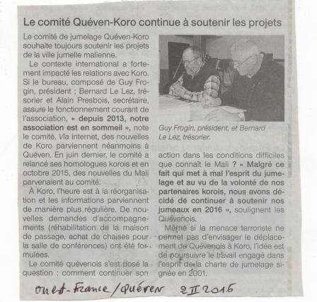 Ouest france 02 02 2016