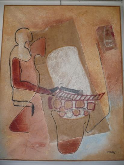 Afriq'Koro - peinture de Stenka  :le joueur de balafon